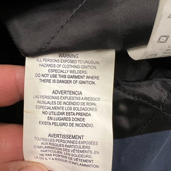 Dickies Mens Navy Blue Quilted Lined Zip Up Pocketed Canvas Work Jacket Size L - Picture 8 of 9